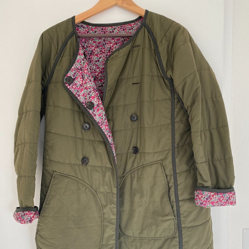 J.Crew Reversible Liberty Floral/ Green Liner Puffer Jacket